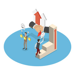 3D Isometric Flat Vector Illustration of Charisma Benefits, Achieving Goals and Growth. Item 4