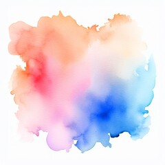 Abstract colors colorful color painting illustration - watercolor splashes, isolated on square white background