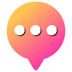 gradient chat logo icon in bubble flat design illustration