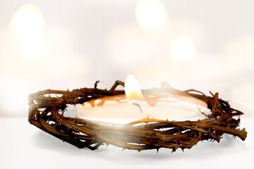Crown of thorns, death and resurrection symbol of Jesus Christ