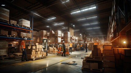 Naklejka premium storage busy warehouse