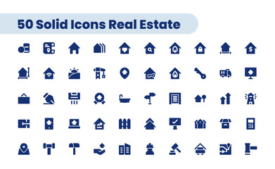 Solid web icons set - Real Estate