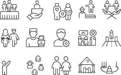 Man icon set editable vector collections. 