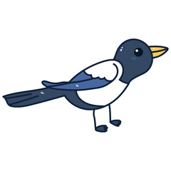 magpie cartoon doodle