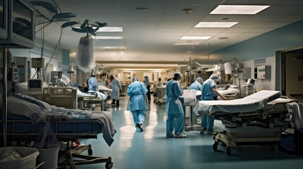 patients busy emergency room - obrazy, fototapety, plakaty