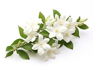 Naklejka na ściany i meble White flowers of jasmine isolated on a white background
