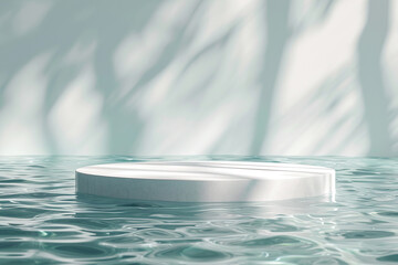 Concept of shop product or cosmetic display stands, skincare and medicine advertisement mock up. Advertising display stand product for skin care and cosmetic.