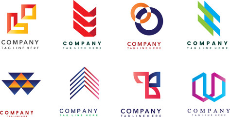 Obraz premium Abstract Company logo set collection template file vector