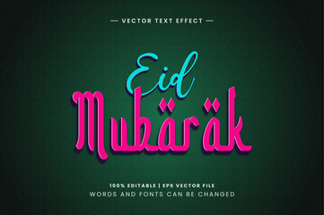 Eid Mubarak Editable 3d Text Effect Template Design 