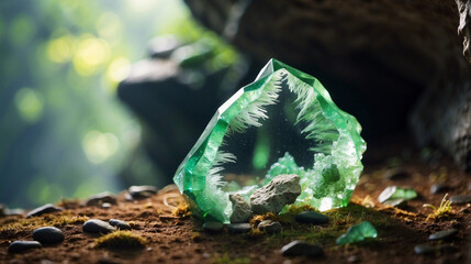 Green Apple Aura Quartz crystal