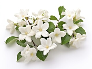 White flowers of jasmine isolated on a white background