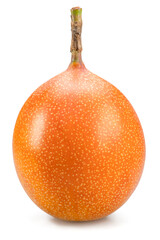 Granadilla or passiflora fruit isolated in white background.