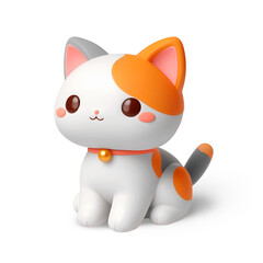 cute smiling calico cat kawaii design, ilustration vet without background, 