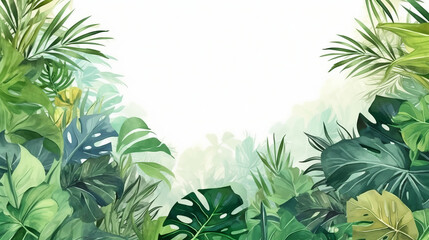 Fototapeta na wymiar Watercolor of tropical plants, design elements
