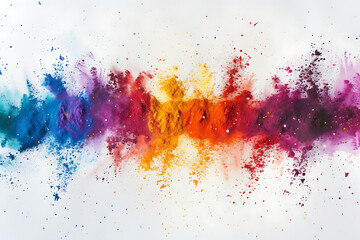 rainbow color powder on a white background in the sty
