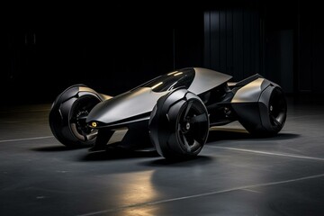 Sleek, lightweight vehicle built with carbon fiber materials. Generative AI