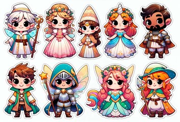 Charming Collection of Chibi-Style Fairy-Tale Characters - AI generated digital art