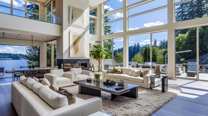 Large modern luxury living room interior in Belle.