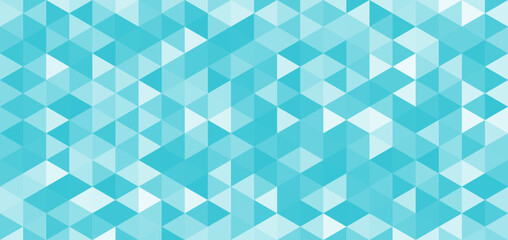 Light blue triangle geometric pattern. Light blue mosaic pattern background. Light blue abstract geometric background.
