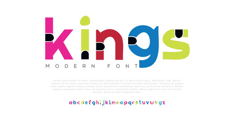 Kings Minimal Abstract sci fi modern alphabet fonts. Science fiction typography sport, technology, fashion, digital, future creative logo font. vector illustration