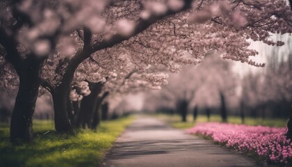 blossom in spring, blooming trees in spring, amazing spring scenery, trees in spring - obrazy, fototapety, plakaty