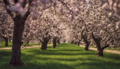 Obraz premium blossom in spring, blooming trees in spring, amazing spring scenery, trees in spring