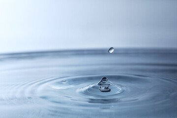 Splash of clear water with drop, closeup
