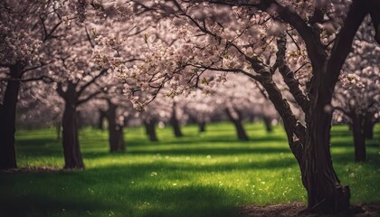 Obraz premium blossom in spring, blooming trees in spring, amazing spring scenery, trees in spring