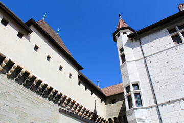 Castle on a sunny day. Close-up. Annecy. France.