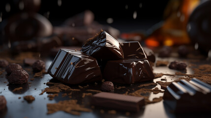 Pieces of chocolate background