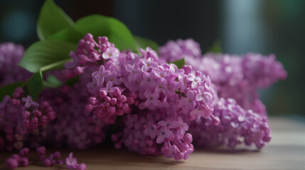 Bouquet of violet lilacs