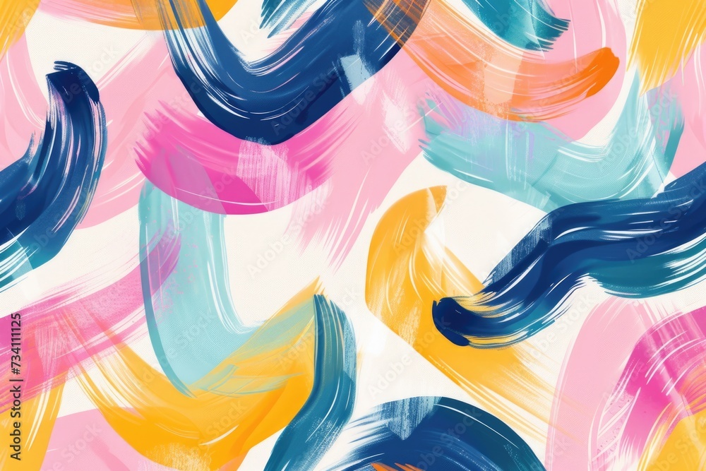Poster A vibrant and visually appealing abstract pattern created with brush strokes on a clean white background. Suitable for various creative projects and designs