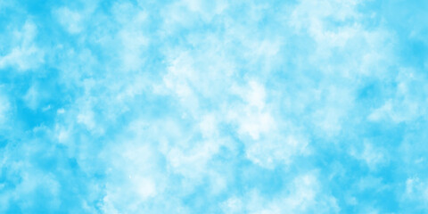 there are small and large clouds alternating and moving slowly on blue sky, Horizon Spring Morning Sky with clouds, fresh and clear Blue sky and white clouds floated in the sky.