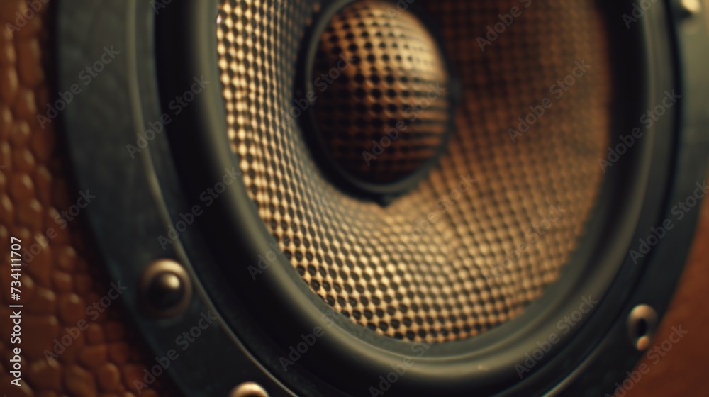 Leinwandbilder close-up shot of a speaker mounted on a wall. versatile image suitable for various uses