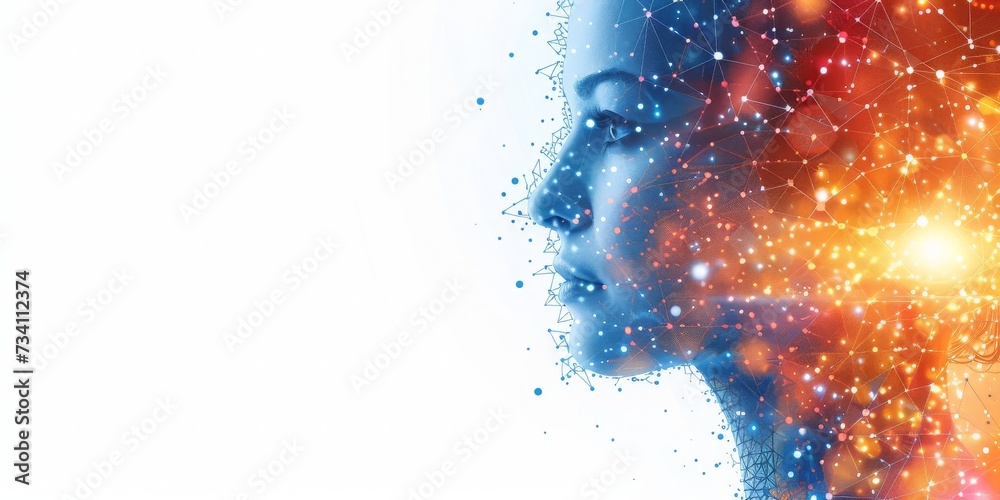 Poster A Profound Digital Representation of Human Thought Merging with Advanced Neural Networks with copyspace, Generative AI