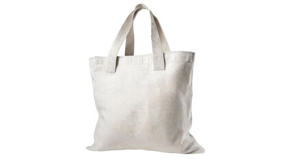 White canvas bag isolated on transparent background.
