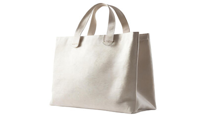 White canvas bag isolated on transparent background.