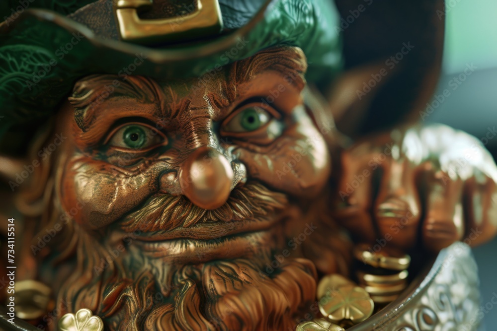 Aufkleber A close up view of a statue depicting a man wearing a hat. This image can be used to add a touch of elegance or sophistication to various projects