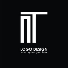 NT NT Logo Design, Creative Minimal Letter NT NT Monogram