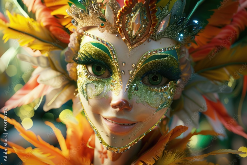 Aufkleber a close-up view of a person wearing a costume. this versatile image can be used for various purposes