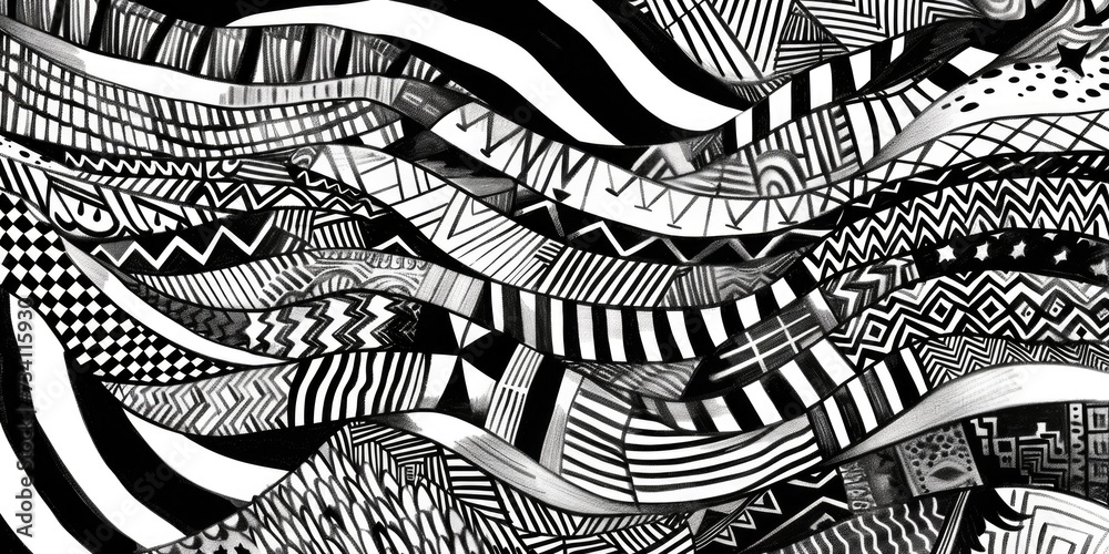 Aufkleber a black and white drawing depicting a wave. suitable for various artistic and design projects