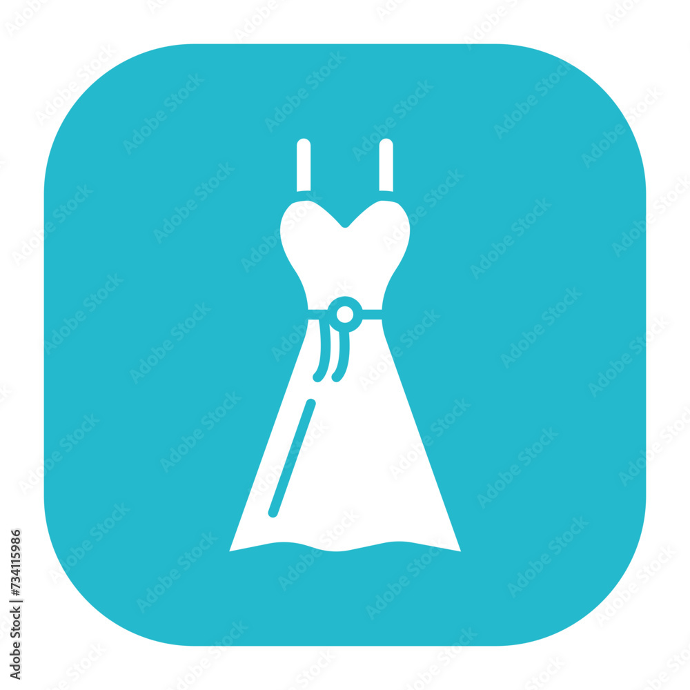 Poster wedding female dress icon