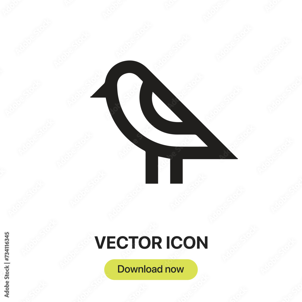 Fototapete bird icon vector. linear-style sign for mobile concept and web design. bird symbol illustration. pix