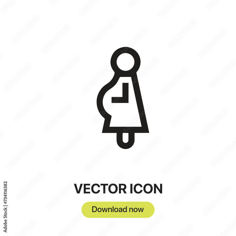 Aufkleber pregnant icon vector. linear-style sign for mobile concept and web design. pregnant symbol illustrat