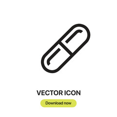 Pill icon vector. Linear-style sign for mobile concept and web design. Pill symbol illustration. Pixel vector graphics - Vector.	