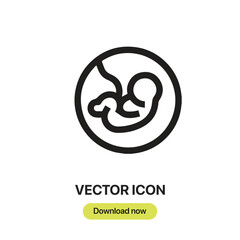 Pregnancy icon vector. Linear-style sign for mobile concept and web design. Pregnancy symbol illustration. Pixel vector graphics - Vector.	
