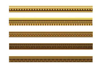 Set of antique classical architectural cornices