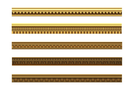 Set of antique classical architectural cornices