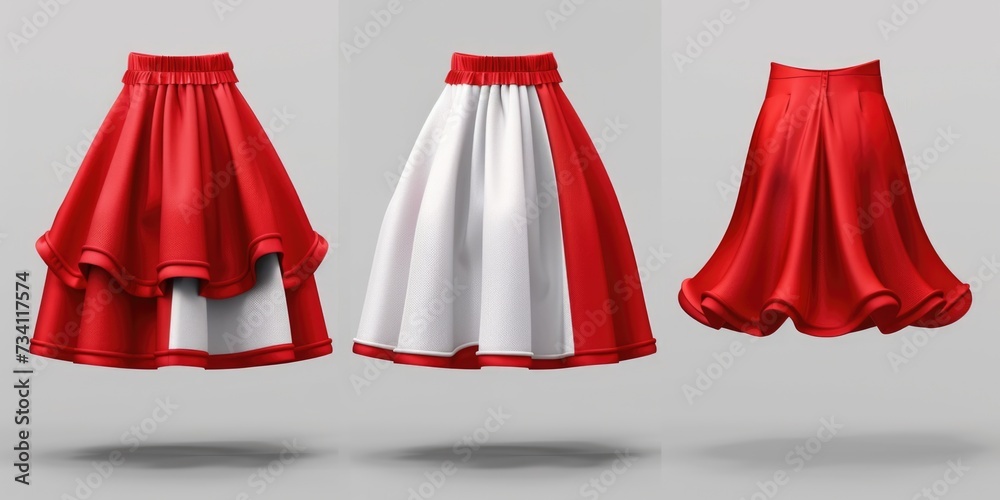 Poster a red and white skirt that can be used for various occasions