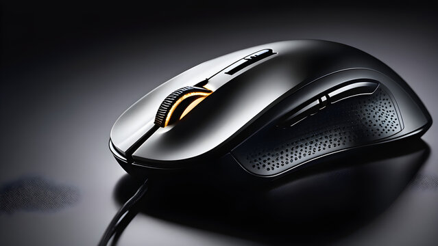 Close-up image of computer mouse. Generative AI.